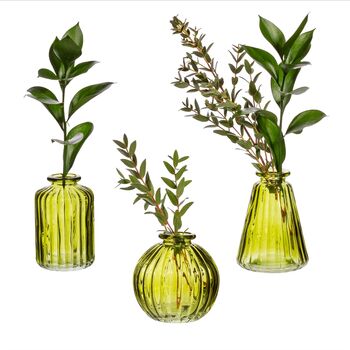 Set Of Three Glass Bud Vases, 11 of 11