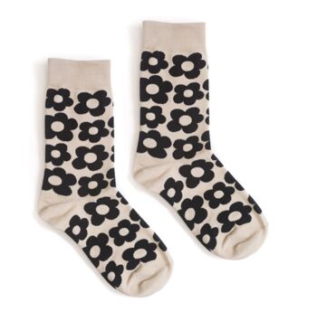 Flower Print Mid Calf Length Socks, 3 of 4