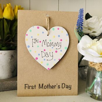 Personalised First Mother's Day Heart Dotty Card, 4 of 4