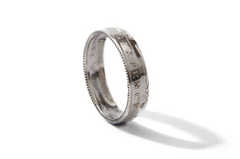 British Sixpence Sterling Silver Coin Ring, 3 of 12