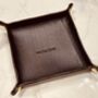 Personalised Dark Brown Square Leather Accessories Tray, thumbnail 5 of 12