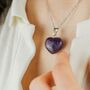 Amazonite Green Crystal Heart Shape Pendant Necklace, thumbnail 7 of 9