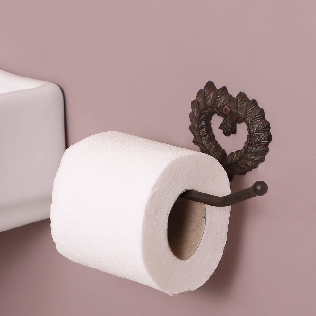 Iron Heart Toilet Roll Holder And Towel Ring By Dibor
