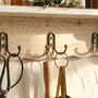 Vintage Aged White Wood Wall Shelf With Hooks, thumbnail 3 of 4