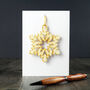 Christmas Card With Wooden Snowflake Tree Decoration, thumbnail 2 of 4