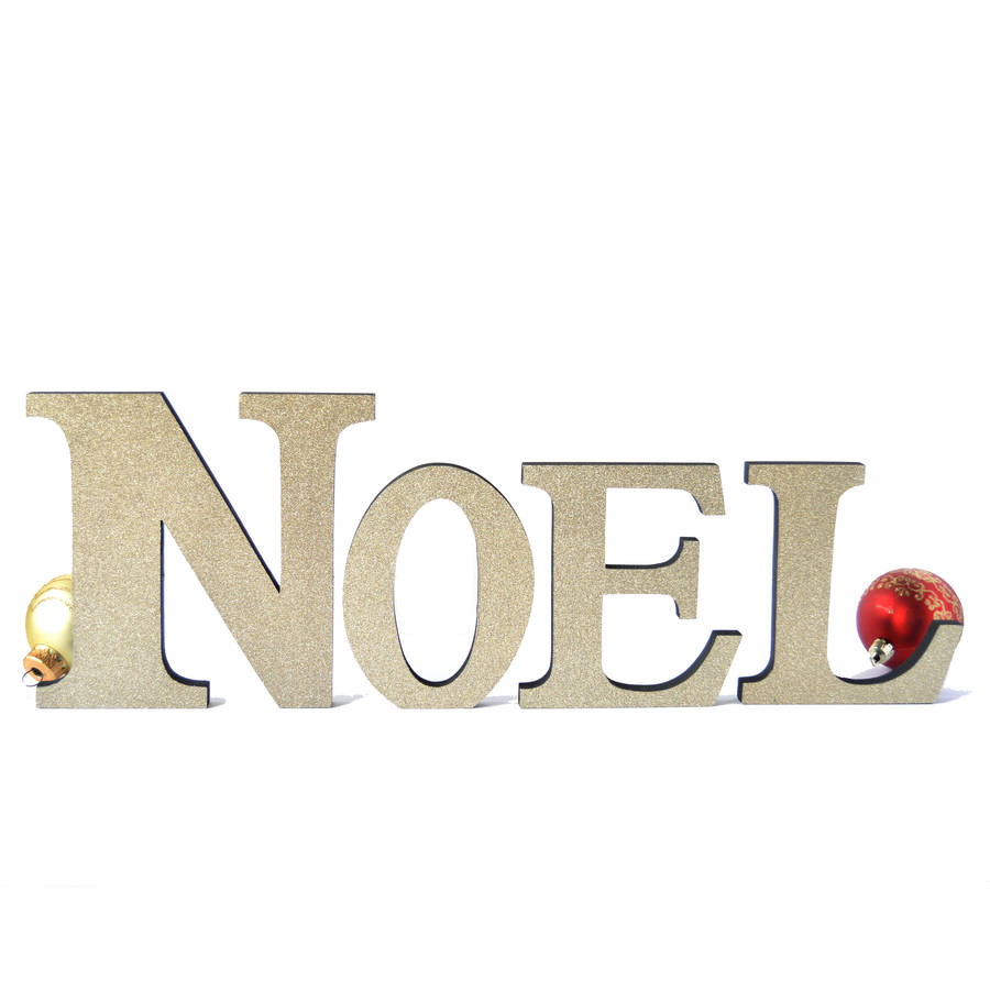 Glitter Noel Letters By Altered Chic | notonthehighstreet.com