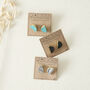 Fair Trade Eco Recycled Paper Half Moon Stud Earrings, thumbnail 10 of 10