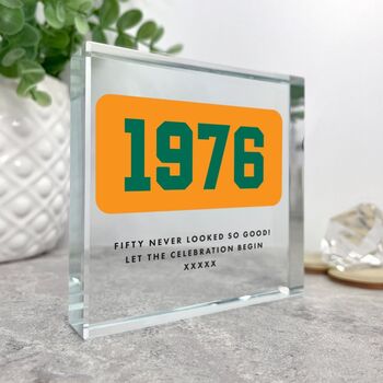 Personalised Year Milestone Crystal Token For Birthday Or Anniversary Gift, 4 of 7