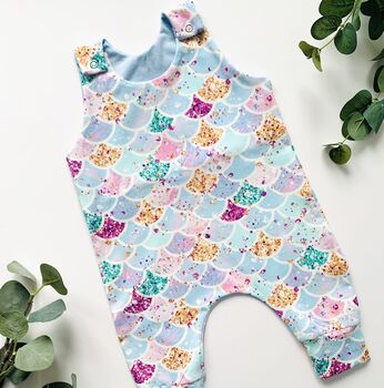 Mermaid Pattern Baby And Child Romper, 3 of 4