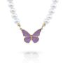 Butterfly Gemstone Pearl Necklace, thumbnail 2 of 2