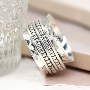 Personalised Sterling Silver Dotty Spinning Ring, 3 of 9