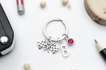 Racing Flag Keyring F1 Fan, Rally Car, Karting Gift, Chequered Flag, 3 of 8