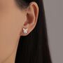 French Bulldog Stud Earrings In Sterling Silver, thumbnail 7 of 12