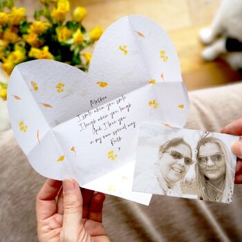Personalised Origami Heart Letter Photo Gift For Mother, 4 of 5