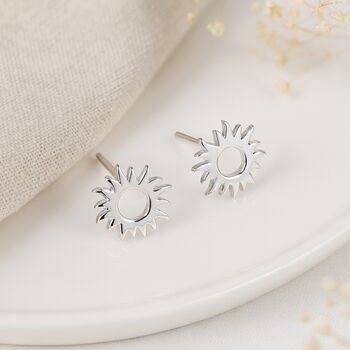 Sterling Silver Sunshine Stud Earrings – 7mm, 9 of 9