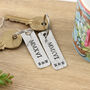 10th Anniversary Numerals Pair Of Personalised Keyrings, thumbnail 1 of 6