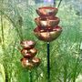 Copper Triple Cup Garden Sculpture – Small Or Large Size On 80cm Black Iron Pole, thumbnail 4 of 6