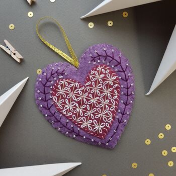 Ditzy Flower Design Textile Heart Kit, 3 of 3