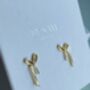 Silver And Gold Bow Bridesmaid Earrings, thumbnail 5 of 12