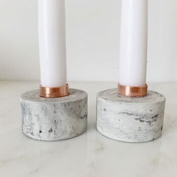 Copper And Concrete Candle Stick Holder, 5 of 8