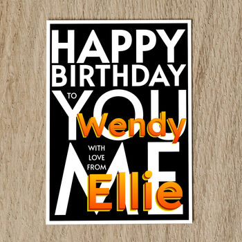 Personalised Birthday Card With Names And Message, 7 of 8
