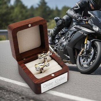 Personalised Two Tone Motorcycle Cufflinks, 7 of 8