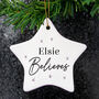 Believes Christmas Personalised Star Tree Decoration, thumbnail 3 of 3