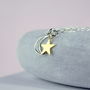 Sterling Silver Moon And Star Bracelet, thumbnail 3 of 8