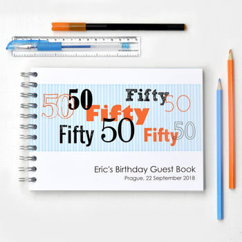 Personalised Mens 50th Birthday Guest Book, 3 of 9