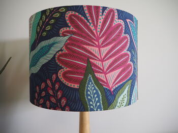 Pink And Teal Exotic Floral Lampshade, 5 of 9