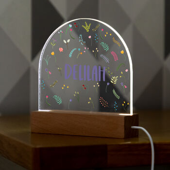 Personalised Wildflower LED Night Light For Children, 4 of 7