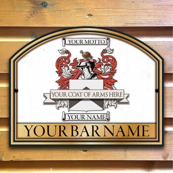 Coat Of Arms Family Crest Bar Sign, 11 of 12