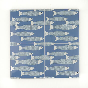 Blue 'Ocean Shoal' Ceramic Tile, 3 of 11
