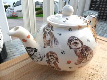 Two Cup Teapot In Cockerpoo Design, 3 of 12