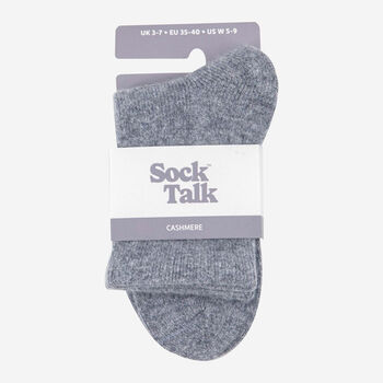 Pure Cashmere Luxury Ankle Socks Ethically Sourced Dark Grey, 2 of 3