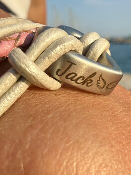 Woman's Personalised Purple Leather Urn Remembrance Bracelet For Ashes, 10 of 12