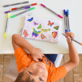 Butterfly Pencil Case Kit + 10 Pens, Colour And Learn, 6 of 7