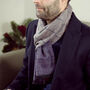 Men's Personalised Reversible Gingham Check Scarf, thumbnail 1 of 9