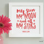 Personalised Valentine Sun, Moon And Stars Framed Print, thumbnail 2 of 11