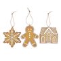 Set Of Three Hanging Gingerbread Decorations, thumbnail 2 of 3