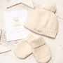 First Birthday Personalised Bobble Hat And Mittens Set, thumbnail 1 of 12