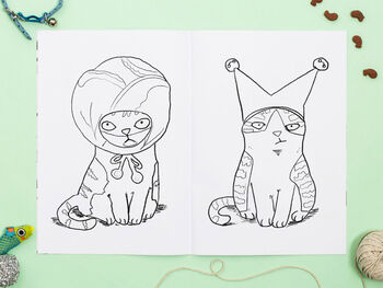 Colouring Book Set Of Five Funny Cat Colouring In Books, 5 of 6