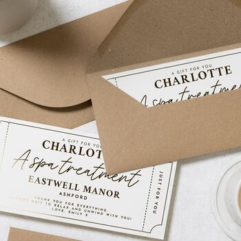 Personalised Gold Foil Spa Day Gift Voucher For Her, 8 of 9