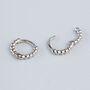 Sterling Silver Bubble Texture Huggie Hoop Earrings, thumbnail 2 of 4