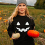 'Pumpkin Face' Halloween Unisex Sweatshirt Jumper, thumbnail 1 of 9