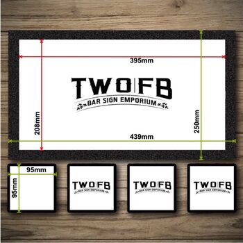 Personalised Bar Runner And Coasters Watering Hole, 8 of 8