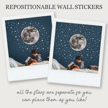 Moon And Stars Fabric Wall Sticker, 6 of 6