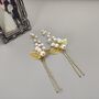 Pearl And Gold Leaf Hair Pins – Elegant Bridal And Bridesmaid Hair Accessories, thumbnail 11 of 12