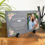 Personalised Any Message Pink Floral Decorative Slate With Stand 25 X 15cm, thumbnail 2 of 5