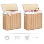 150 L Clothes Laundry Hamper Basket With Three Sections, thumbnail 5 of 6